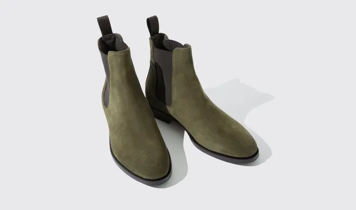 Scarosso Chelsea Boots Elena Foresta Dark Green 8211 Suede 8211 Women