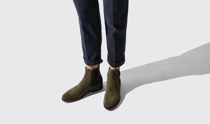 Scarosso Chelsea Boots Elena Foresta Dark Green 8211 Suede 8211 Women