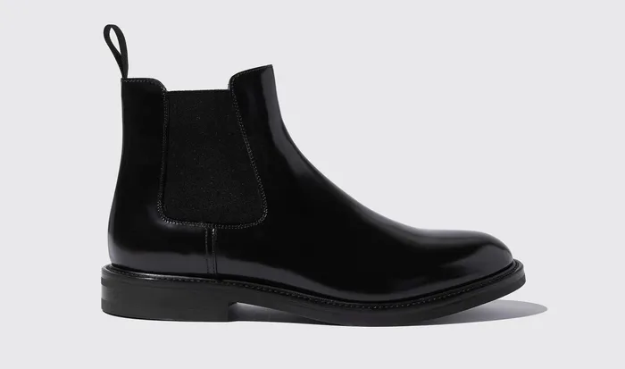 Scarosso Chelsea Boots Eric Black Bright Black 8211 Brushed Calf 8211 Men