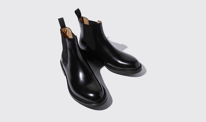 Scarosso Chelsea Boots Eric Black Bright Black 8211 Brushed Calf 8211 Men