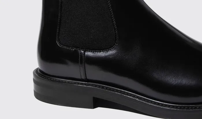 Scarosso Chelsea Boots Eric Black Bright Black 8211 Brushed Calf 8211 Men