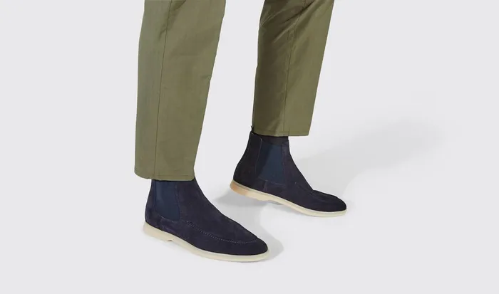 Scarosso Chelsea Boots Eugenio Blu Scamosciato Blue 8211 Suede 8211 Men