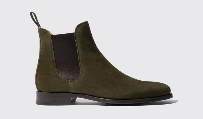 Scarosso Chelsea Boots Giancarlo Oliva Green Suede 8211 Men
