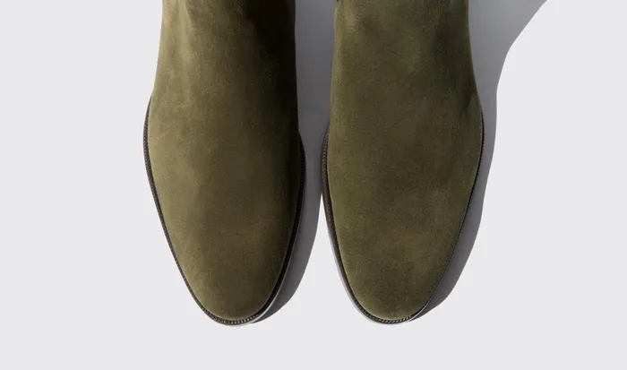 Scarosso Chelsea Boots Giancarlo Oliva Green Suede 8211 Men