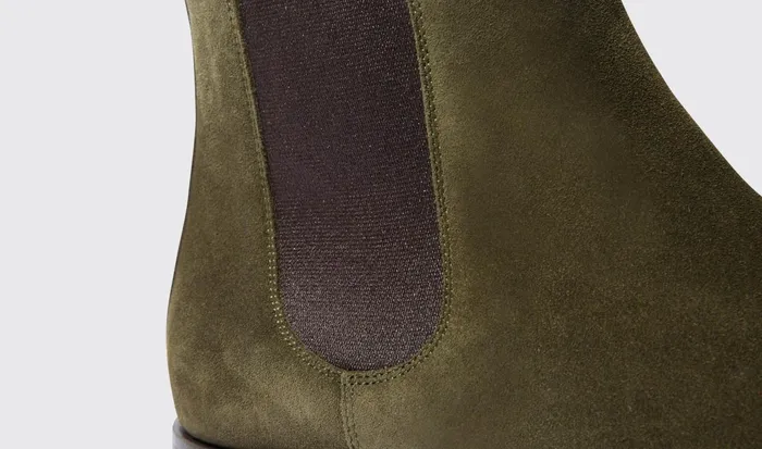 Scarosso Chelsea Boots Giancarlo Oliva Green Suede 8211 Men