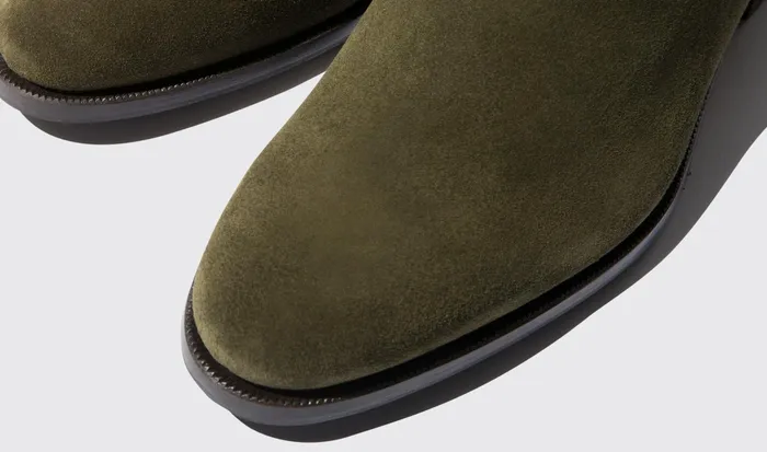 Scarosso Chelsea Boots Giancarlo Oliva Green Suede 8211 Men