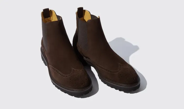 Scarosso Chelsea Boots Keith Brown Suede Brown Suede 8211 Men