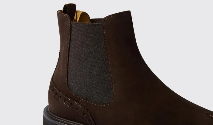 Scarosso Chelsea Boots Keith Brown Suede Brown Suede 8211 Men