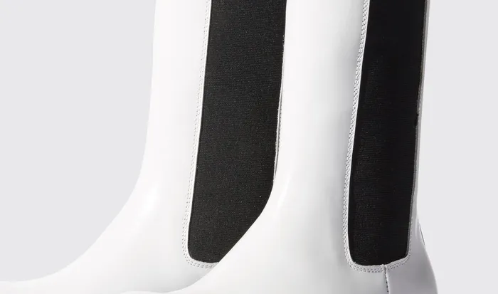 Scarosso Chelsea Boots Naomi White Bright White 8211 Polished Calf 8211 Women