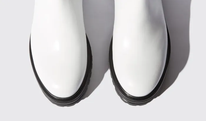 Scarosso Chelsea Boots Naomi White Bright White 8211 Polished Calf 8211 Women