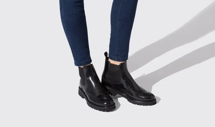 Scarosso Chelsea Boots Poppy Black Black 8211 Polished Calf 8211 Women