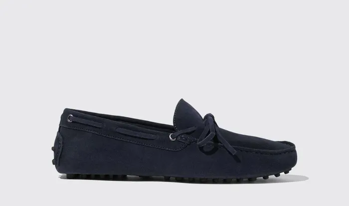 Scarosso Driving Shoes James Blue Suede Blue 8211 Suede 8211 Men