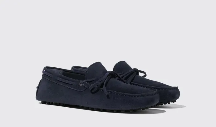 Scarosso Driving Shoes James Blue Suede Blue 8211 Suede 8211 Men