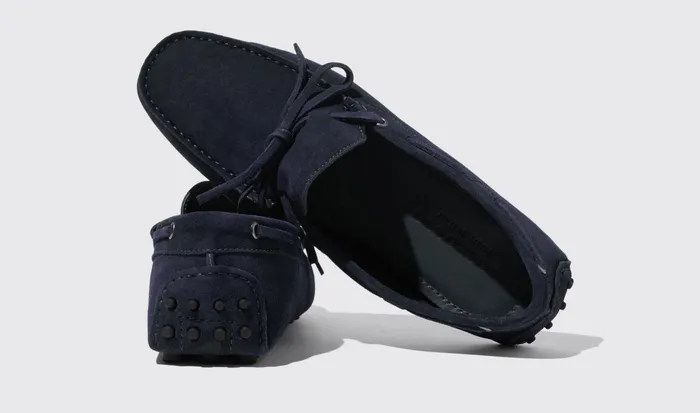 Scarosso Driving Shoes James Blue Suede Blue 8211 Suede 8211 Men