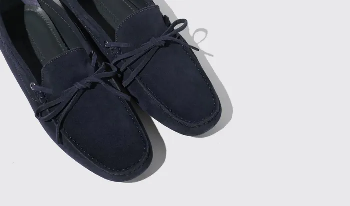 Scarosso Driving Shoes James Blue Suede Blue 8211 Suede 8211 Men