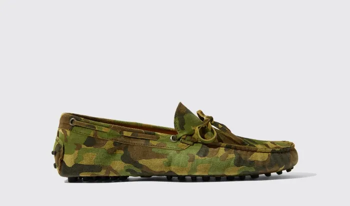 Scarosso Driving Shoes James Camo Suede Camo 8211 Suede 8211 Men