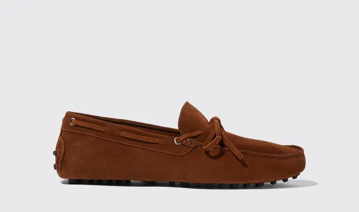 Scarosso Driving Shoes James Cigar Suede Brown 8211 Suede 8211 Men