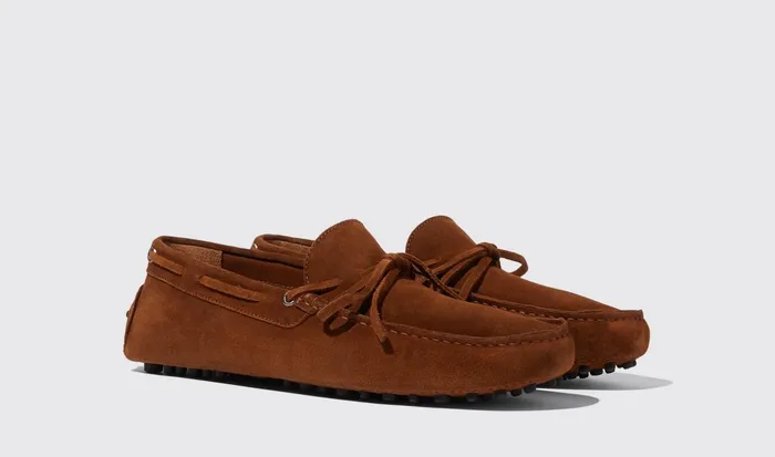 Scarosso Driving Shoes James Cigar Suede Brown 8211 Suede 8211 Men