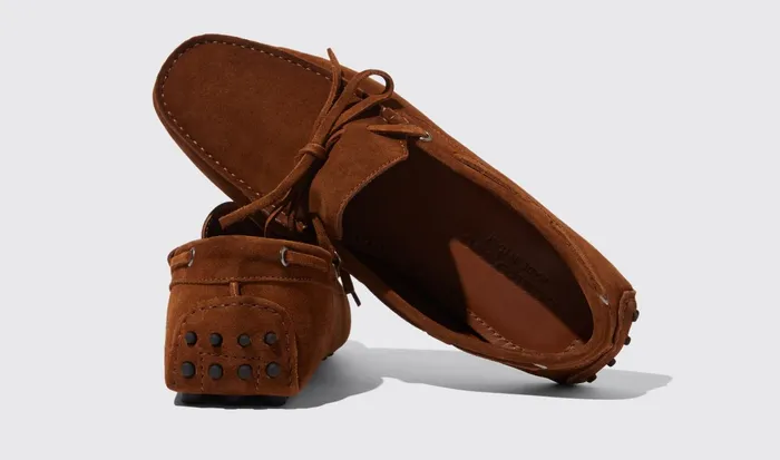 Scarosso Driving Shoes James Cigar Suede Brown 8211 Suede 8211 Men