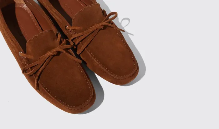 Scarosso Driving Shoes James Cigar Suede Brown 8211 Suede 8211 Men