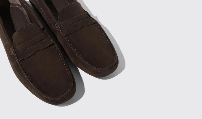 Scarosso Driving Shoes Michael Brown Suede Dark Brown 8211 Suede 8211 Men