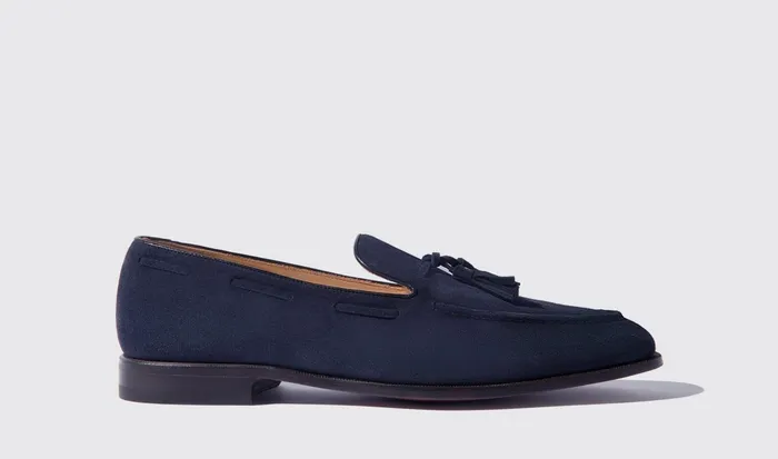 Scarosso Loafers Duccio Abisso Scamosciato Leggero Dark Blue Suede 8211 Men