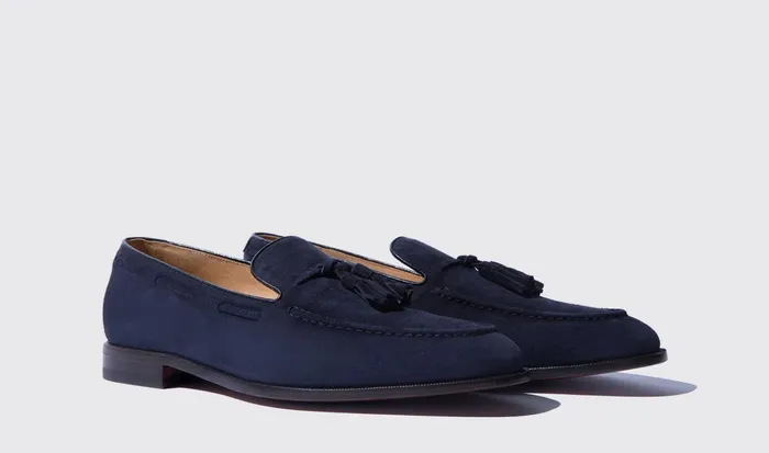 Scarosso Loafers Duccio Abisso Scamosciato Leggero Dark Blue Suede 8211 Men
