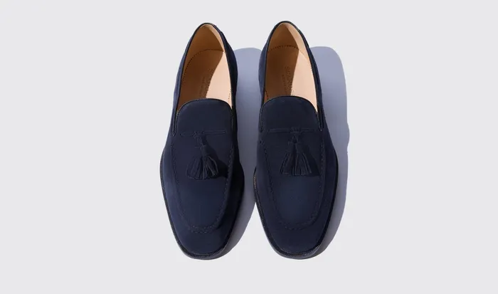 Scarosso Loafers Duccio Abisso Scamosciato Leggero Dark Blue Suede 8211 Men