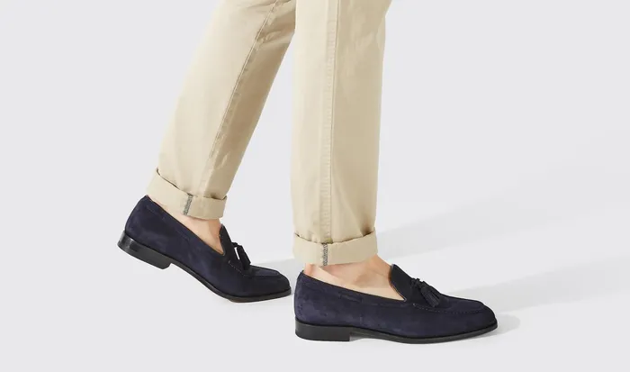 Scarosso Loafers Duccio Abisso Scamosciato Leggero Dark Blue Suede 8211 Men