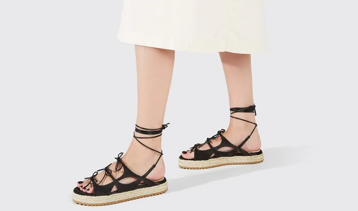 Scarosso Sandals Night Black 8211 Silk 8211 Women