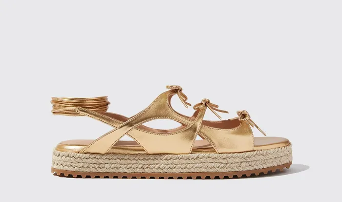 Scarosso Sandals Shimmer Gold 8211 Laminated Calf 8211 Women