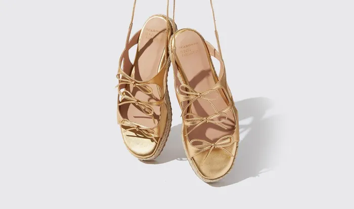 Scarosso Sandals Shimmer Gold 8211 Laminated Calf 8211 Women