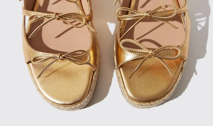 Scarosso Sandals Shimmer Gold 8211 Laminated Calf 8211 Women