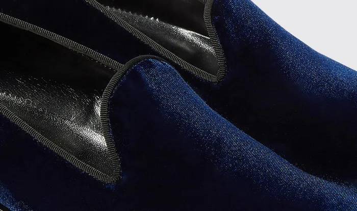 Scarosso Slippers GEORGE BLUE VELVET Blue Velvet 8211 Men