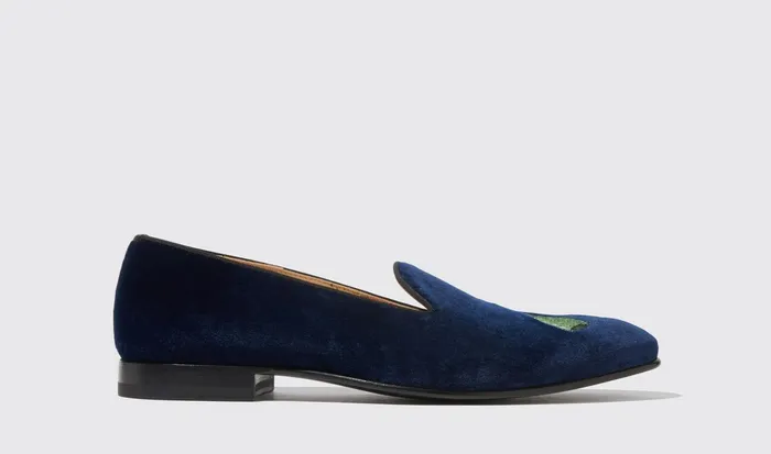 Scarosso Slippers Jay Blue Velvet Blue 8211 Velvet 8211 Men