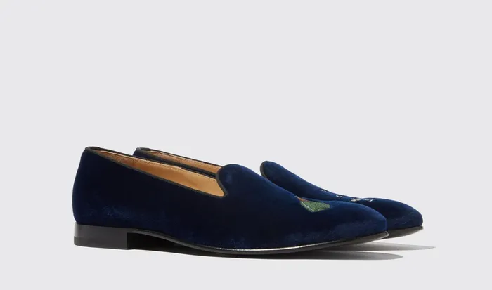 Scarosso Slippers Jay Blue Velvet Blue 8211 Velvet 8211 Men