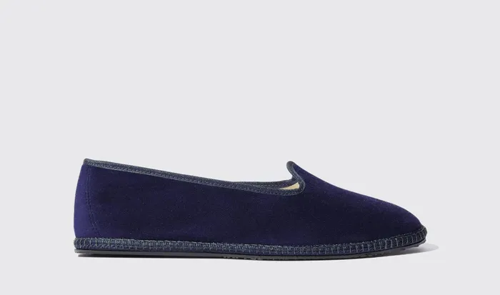 Scarosso Slippers Valentino Blu Velluto Blue 8211 Velvet 8211 Men