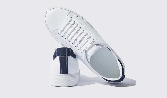 Scarosso Sneakers Pinstripe White White 8211 Calf 8211 Men