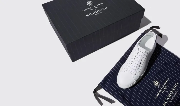 Scarosso Sneakers Pinstripe White White 8211 Calf 8211 Men
