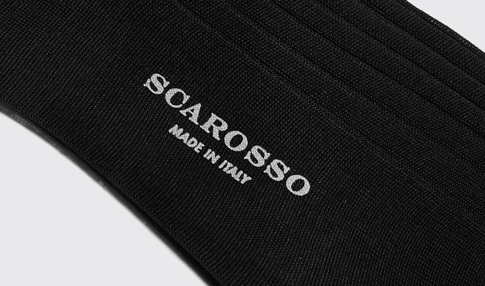 Scarosso Socks Black Cotton Calf Socks Black 8211 Cotton 8211 Men