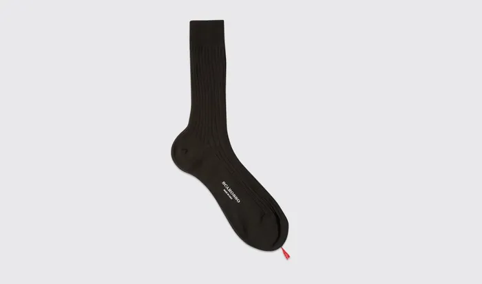 Scarosso Socks Dark Brown Wool Calf Socks Brown 8211 Wool 8211 Men