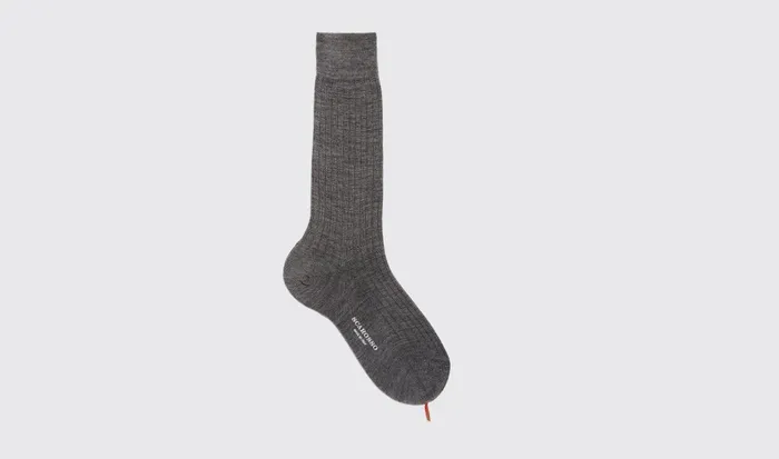 Scarosso Socks Grey Wool Calf Socks Grey 8211 Wool 8211 Men