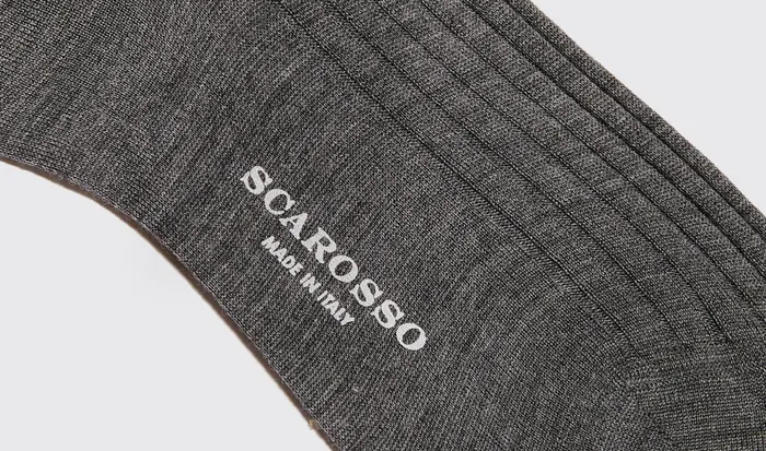 Scarosso Socks Grey Wool Calf Socks Grey 8211 Wool 8211 Men