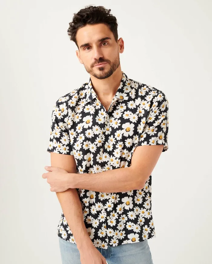 Shirts Men 7 For All Mankind Daisy Print Camp Collar Shirt