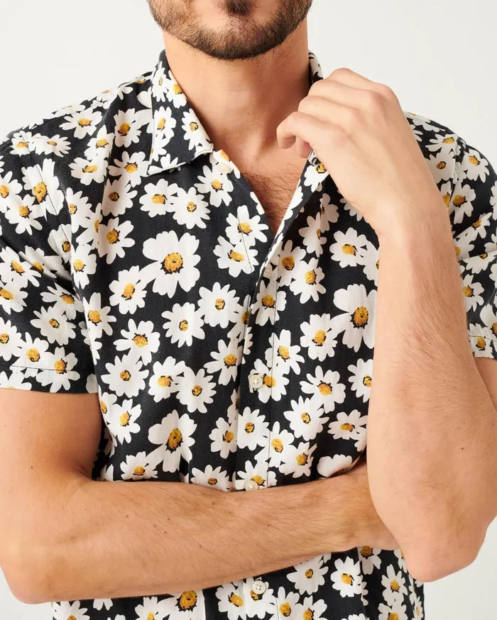 Shirts Men 7 For All Mankind Daisy Print Camp Collar Shirt