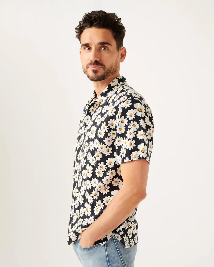 Shirts Men 7 For All Mankind Daisy Print Camp Collar Shirt