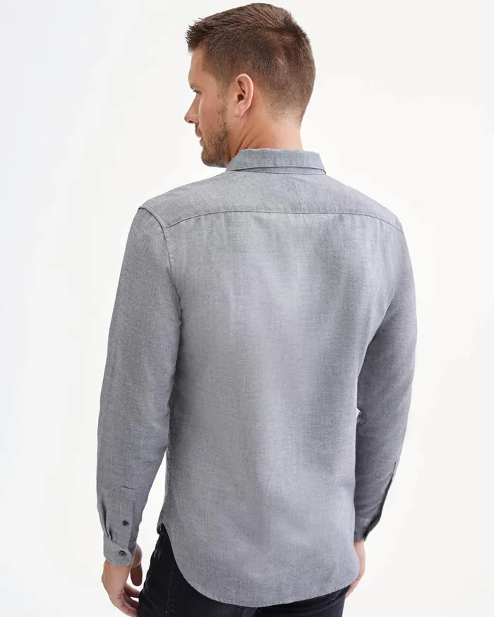 Shirts Men 7 For All Mankind Signature One Pocket Shirt In Charcoal