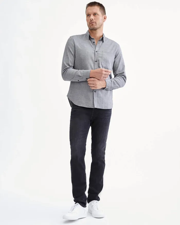 Shirts Men 7 For All Mankind Signature One Pocket Shirt In Charcoal