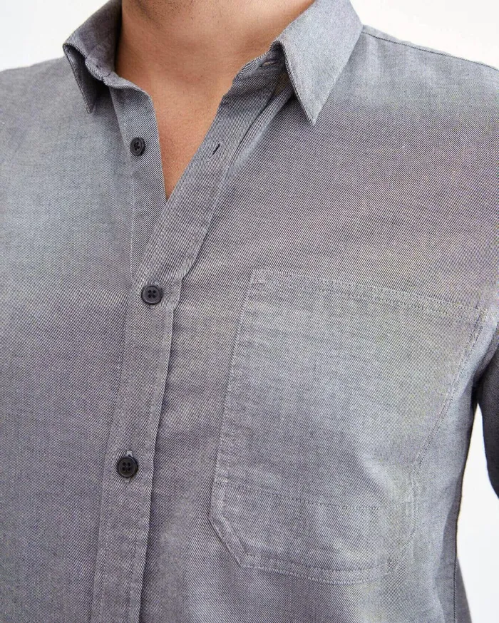 Shirts Men 7 For All Mankind Signature One Pocket Shirt In Charcoal