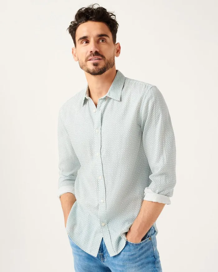 Shirts Men 7 For All Mankind Signature Shirt In Blue Tie